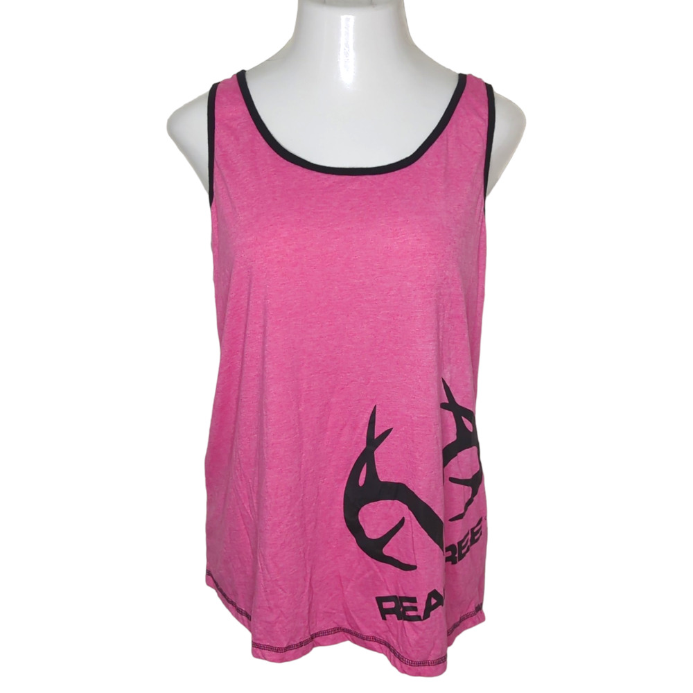 REALTREE Pink Black Tank Top Athleisure Hunting Outdoors Plus 3X Spring Summer
